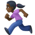 🏃🏿‍♀️ woman running: dark skin tone display on Facebook